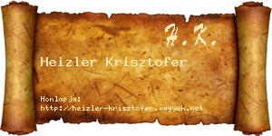 Heizler Krisztofer névjegykártya